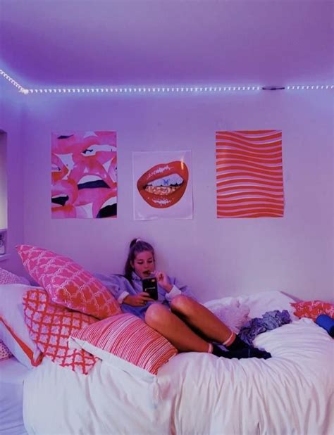 Edge Led Blue Lights College Dorm Room Decor Pink Dorm Rooms Preppy Room