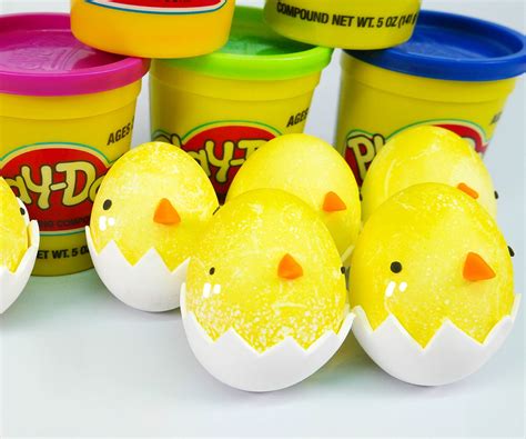How To Make Edible Coloring Chick Easter Eggs Play Doh Clay
