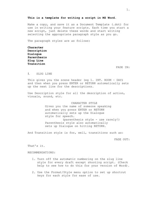 Screenplay Template Download Free Documents For Pdf Word And Excel