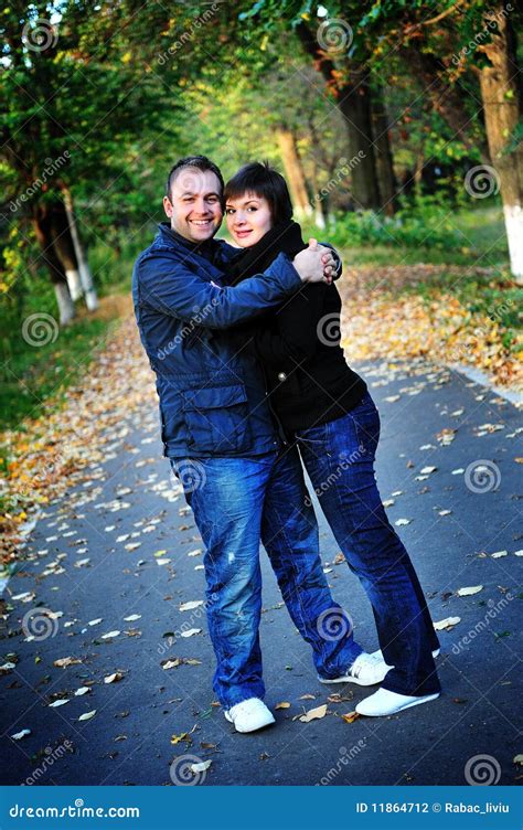Happy Couple Stock Photo Image Of Fall Autumn Park 11864712