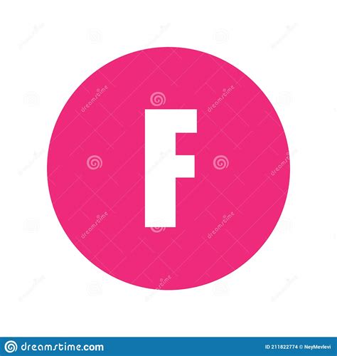 Letter F Logo Symbol In Pink Circle Stock Vector Illustration Of
