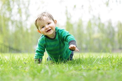 Baby Boy In The Grass Crawling Stock Photo Download Image Now Istock