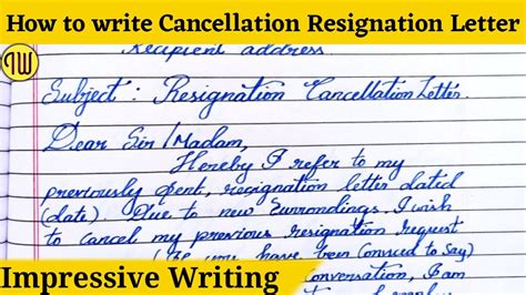 Write A Resignation Cancellation Letter Formatenglish Letterwriting