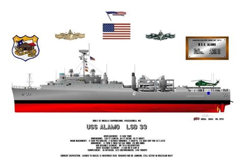 Uss Alamo Lsd 33 Navy Ship Class Amphibious Dock Landing Ship