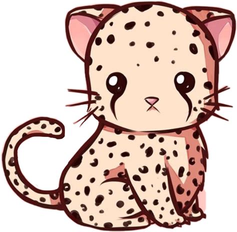 To measure the right distance to the ground, draw a line the same height as the chest right under it, and. cute leopardo cheetah kawaii animal wild fast freetoedi...