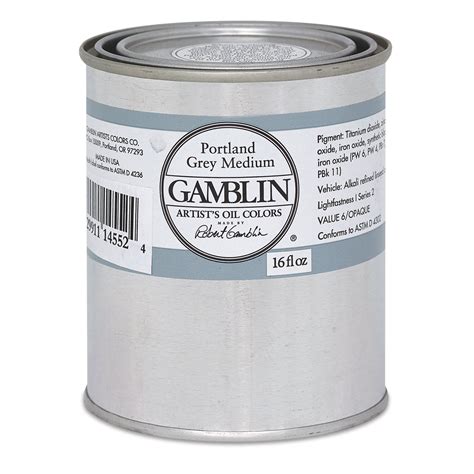 Gamblin Artist S Oil Color Portland Gray Medium 16 Oz Can Michaels