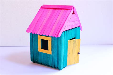 Ice Cream Stick House Easy How To Make Popsicle Stick House For Kids