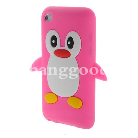 3d Cute Penguin Soft Rubber Silicone Case Cover For Ipod Touch 4 Us2