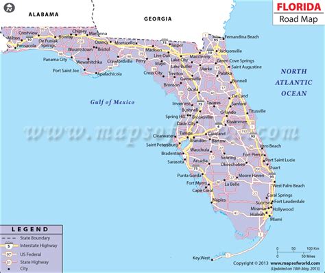 Florida Road Map Road Map Of Florida