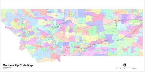 Montana Zip Code Map Map Art