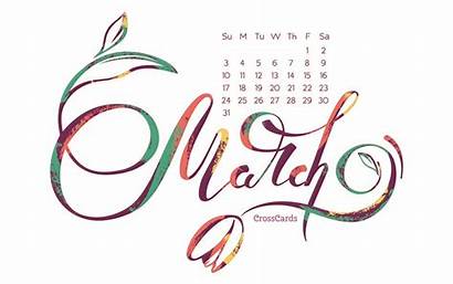 March Wallpapers Script Calendar Calendars Month Desktop