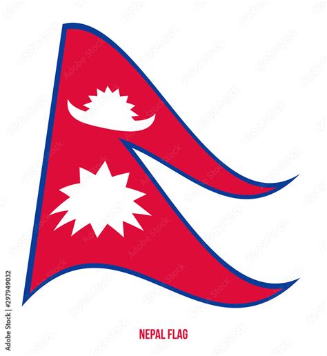 Nepal Flag Waving Vector Illustration On White Background Nepal National Flag Stock Vector