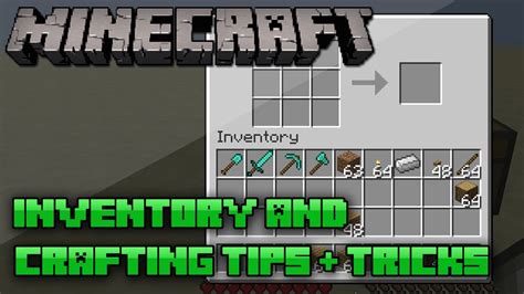 Minecraft Inventory And Crafting Techniquestips 15 Youtube