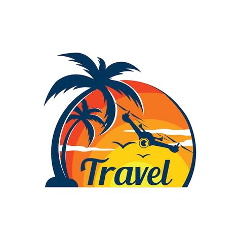 Premium Vector A Logo For A Travel Company With Palm Trees And A