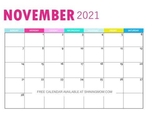monthly calendar printable  pretty  pink