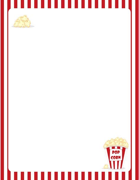 Popcorn Border Clip Art Page Border And Vector Graphics Popcorn