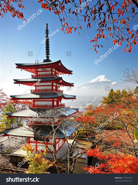 Mt Fuji Fall Colors Japan Stock Photo 147744170 Shutterstock
