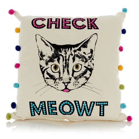 George Home Check Meowt Cushion Cushions Asda Direct Cushions On Sofa Cushions Master
