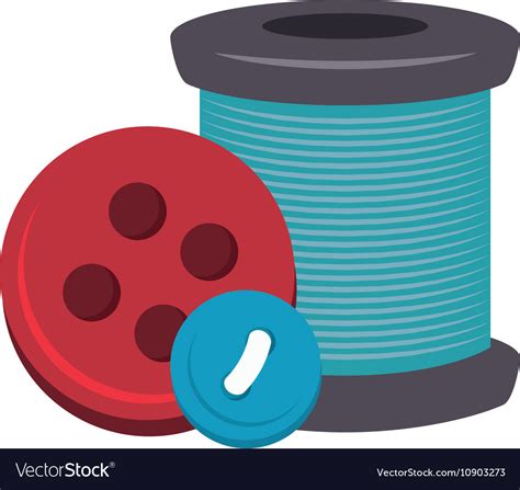 Spool Of Thread And Buttons Royalty Free Vector Image