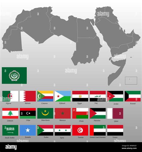 High Quality Map Of Arab World With Borders Of The States Stock Vector
