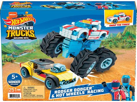 Acheter Mega Construx Hot Wheels And Monster Trucks Rodger Dodger Mattel