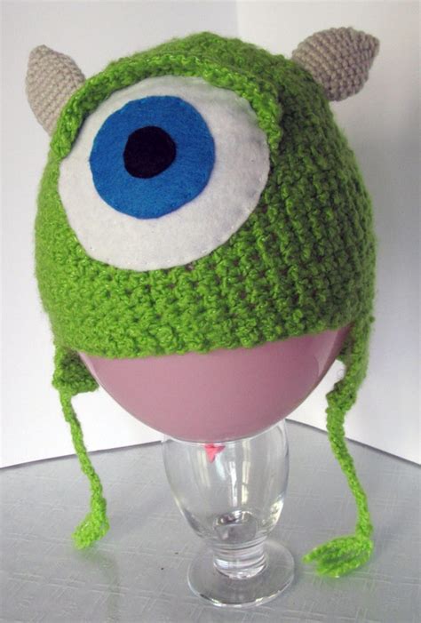 Super Cool Mike Wazowski Knitted Hat Monsters Inc All Sizes