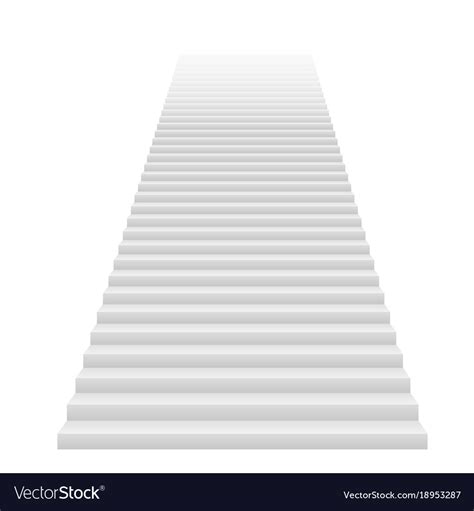 Front View Of White Staircase Royalty Free Vector Image