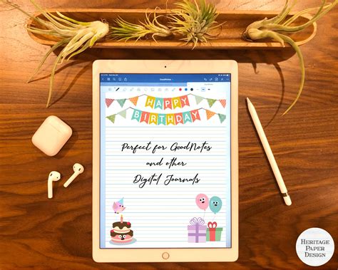 Happy Birthday Printable Stationery Cute Kawaii Writing Paper Digital