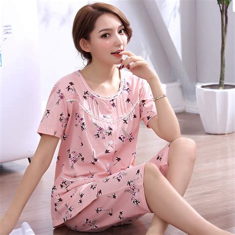 Middle Aged And Elderly Mothers Pajamas Women S Summer Cotton 7 Cent Pants Home Clothing Size