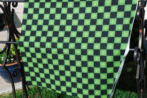 One Yard Green And Black Checkerboard Fabric Prairie Field By Avlyn
