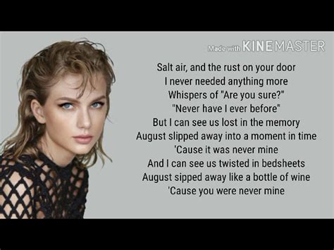 Taylor Swift August Lyrics Acordes Chordify