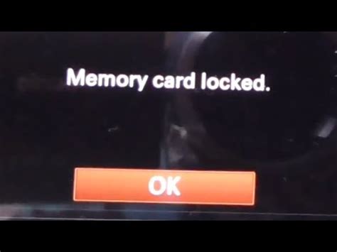 A locked card can be unlocked only by providing the same password. A6000: How to fix "Memory card locked" problem - YouTube