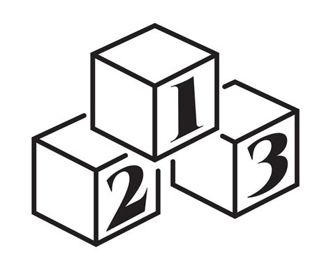 Cube 123 Number Blocks Line Art Icon For Apps And Websites 13569136