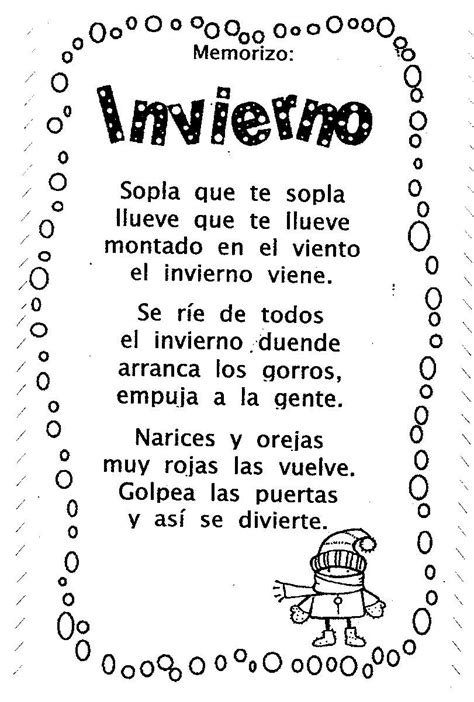 Invierno Más Preschool Poems Spanish Classroom Activities Bilingual