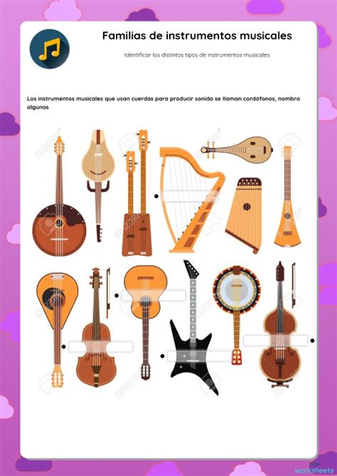 Familias De Instrumentos Musicales Ficha Interactiva Topworksheets
