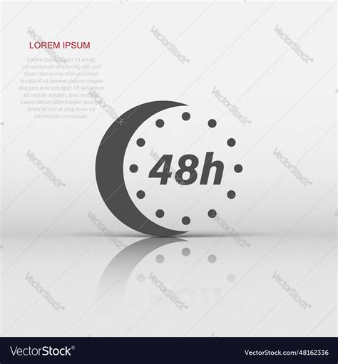 48 Hour Clock Icon In Flat Style Timer Countdown Vector Image