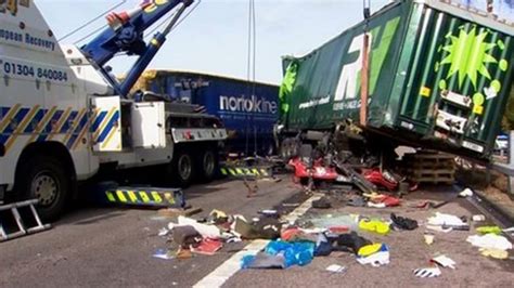 Lorry Drivers Hurt In M20 Motorway Crash Near Ashford Bbc News