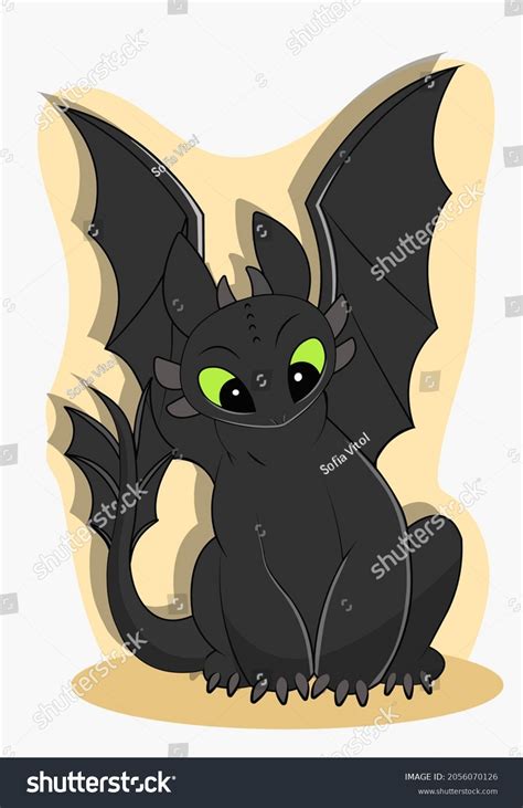 Cute Dragon Cartoon About Dragon Toothless Stock Vector Royalty Free 2056070126 Shutterstock