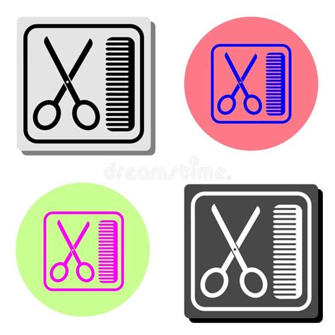 Scissors And Comb Flat Vector Icon Stock Vector Illustration Of