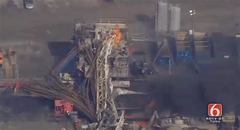 5 Missing After Drilling Rig Explosion In Pittsburg County Oklahoma Cbs News