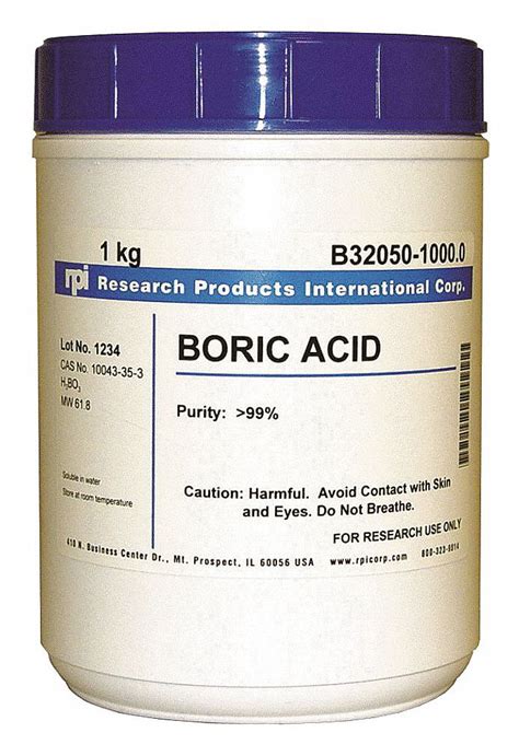 Rpi Boric Acid Powder 1 Kg 1 Ea 31fw66b32050 10000 Grainger