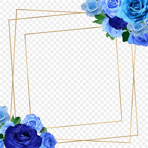 Blue Rose Flower Png Picture Blue Delicate Rose Blue Gold Floral Plant