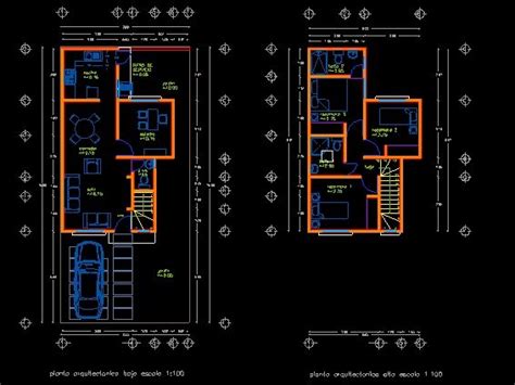 Two Blueprints Showing The Floor Plan For A House With An Elevator And Stairs