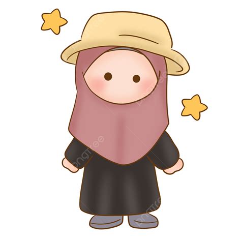 Muslimah With Hijab Png Image Cute Muslimah Hijab Wears Hat Icon Png