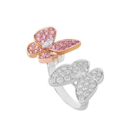 Two Butterfly Ring With Tsavorites And Diamonds Van Cleef And Arpels