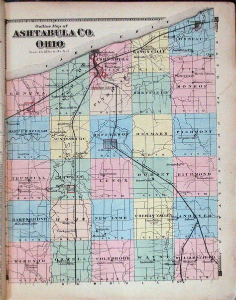 Atlas Of Ashtabula County Ohio 1874 High Ridge Books Inc