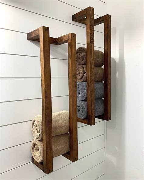 Bathroom Towel Rack Modern Towel Rack Wooden Towel Rack Etsy In 2021