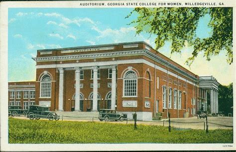 An Old Postcard Shows The Front Of A Building