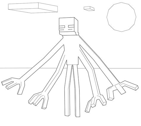 Cute Cartoon Enderman Coloring Page Minecraft Coloring Pages Coloring