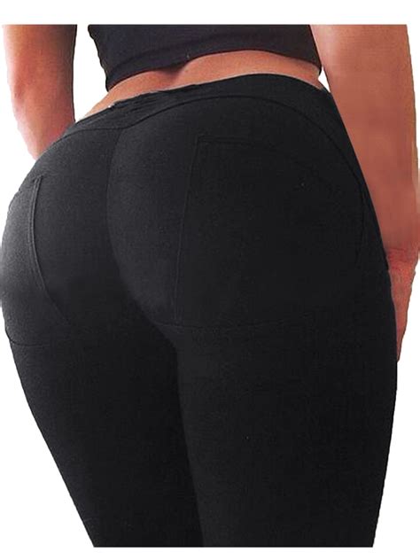 Eyicmarn Womans High Waist Skinny Pants Stretchy Butt Lift Trousers